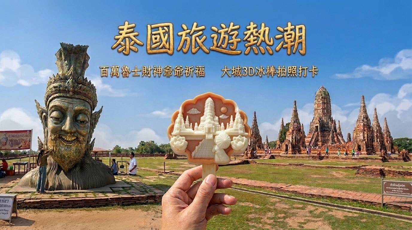 (團號 : AWI-01) - 百萬魯士財神爺爺祈福+打卡大城3D佛寺冰棒+夢幻紫廟一天團