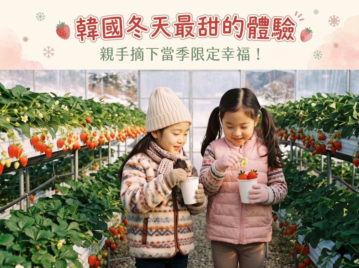 (團號:SA-01) <一人成團> 韓國冬季最強CP值一日遊｜雪地樂園＋草莓採摘＋療癒牧場＋夜間燈海