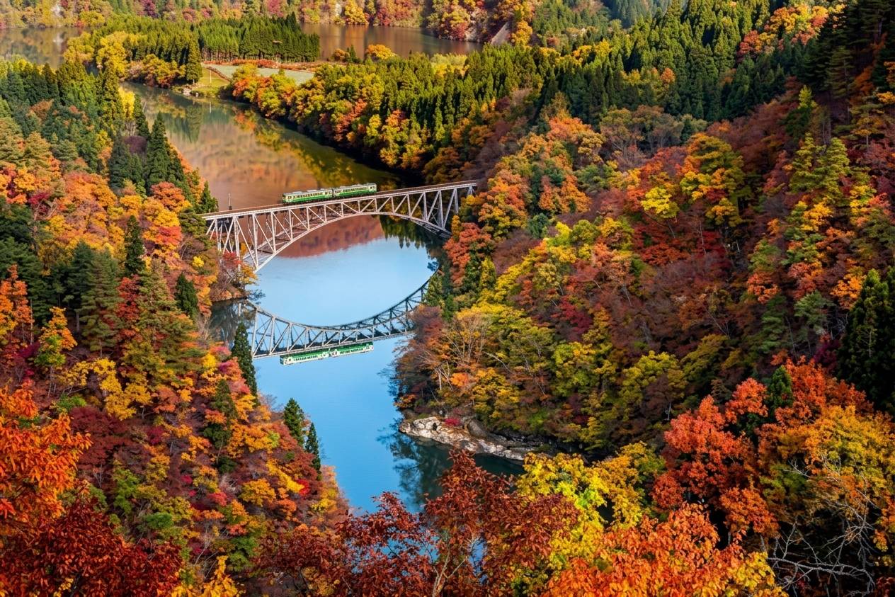 東北紅葉日光、豬苗代溫泉 三天團【保證入住星野集團- 磐梯山溫泉酒店、華嚴瀑布 、日光神橋~ 東照宮、大內宿、第一只見橋、豬苗代湖】(KTT-03A)